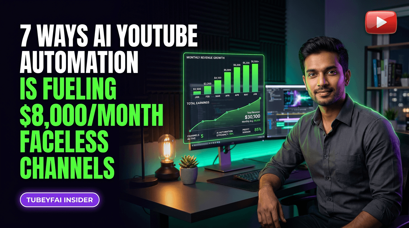 7 Ways AI YouTube Automation Is Fueling $8,000/Month Faceless Channels